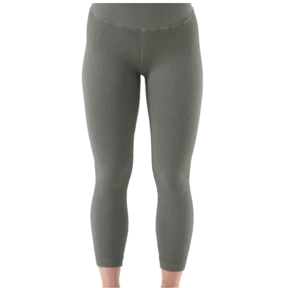 NUX Harper Ribbed Olive Green Leggings NWOT
